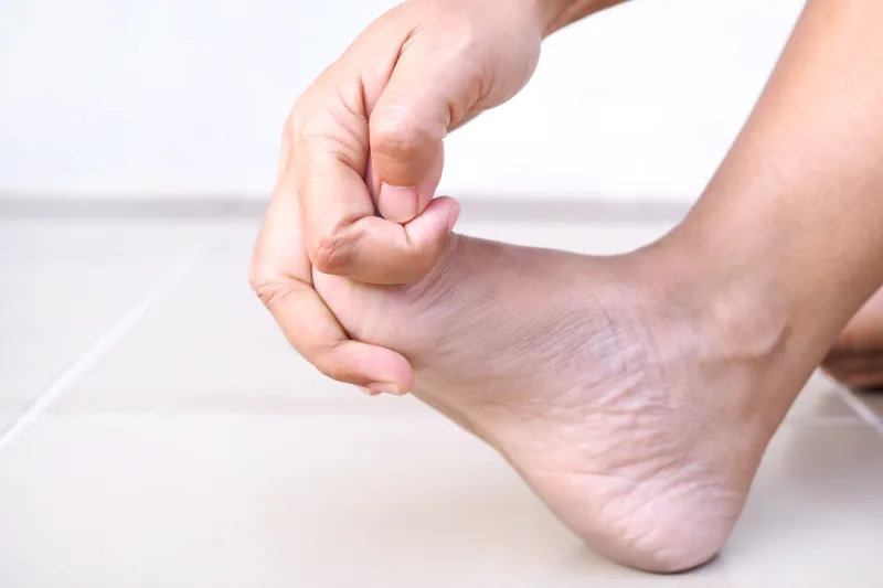 Sangre en las ampollas de los pies