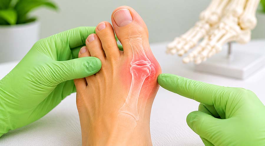Diagnóstico y síntomas del hallux valgus o juanetes explicados por el podólogo Alfredo Soriano en Albacete