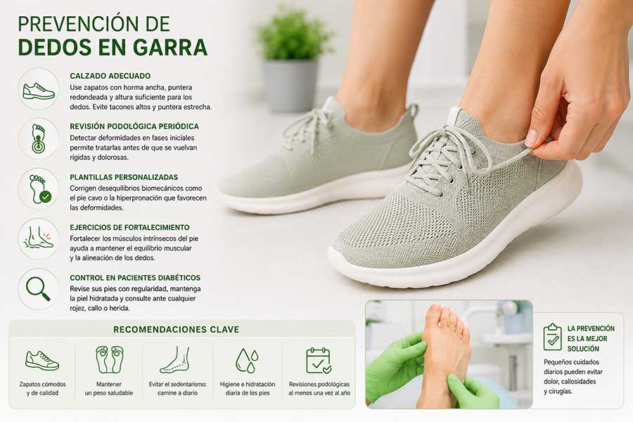 Prevención de los dedos en garra