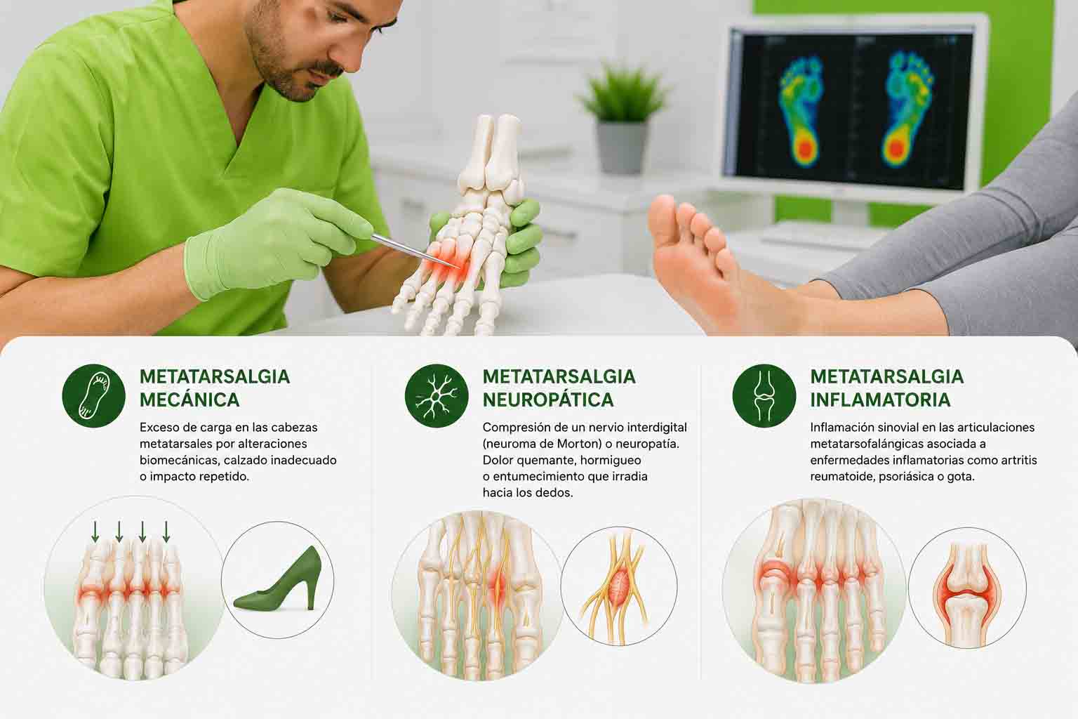Tipos de metatarsalgia que tratamos en Albacete