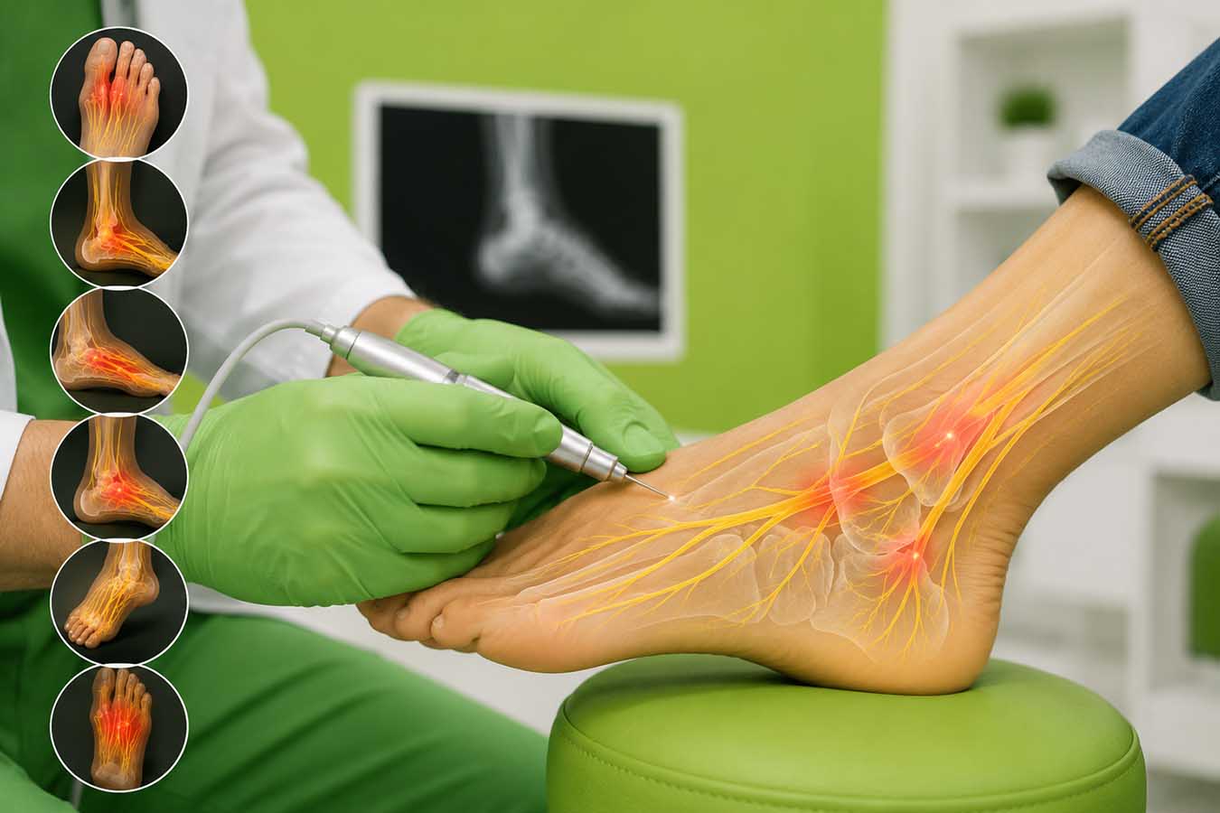 Diagnóstico de neuropatías de pie y tobillo en Albacete con evaluación de nervios periféricos y exploración podológica especializada