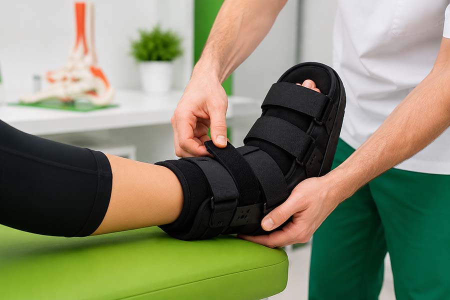 Bota para el tratamiento conservador de fractura por estrés en Clinisalud